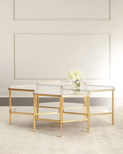 Global Views Bethal Hexagon Coffee Table In Gold