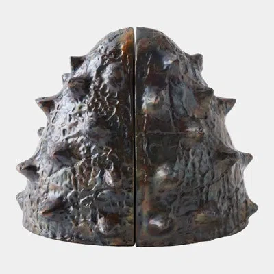 Global Views Biomorphic Bookends-bronze/brass In Bronze,black,gold