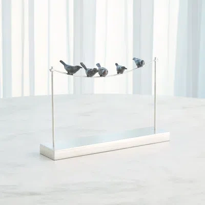 Global Views Birds Figurines & Sculptures In Gray;silver