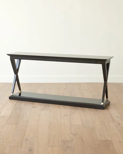 Global Views Black Lacquer X-console Table