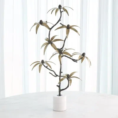 Global Views Black-eyed Susan Sculpture-bronze/brass In White