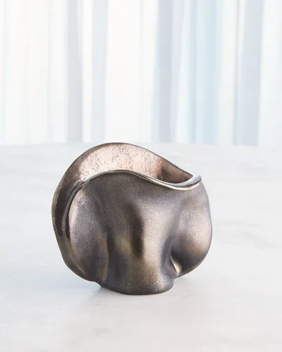 Global Views Bocca Vase, Small In Bronze