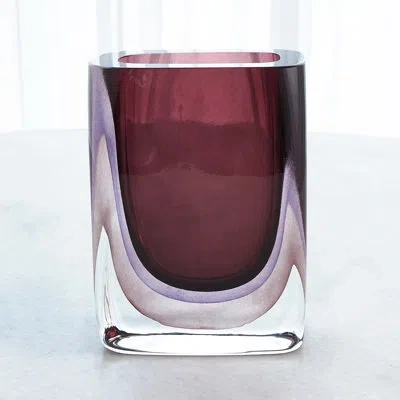 Global Views Borealis Vase-amethyst In Clear,maroon