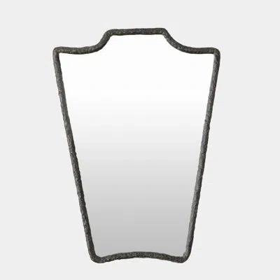 Global Views Bouclier Cast Metal Wall Mirror In Bronze Black
