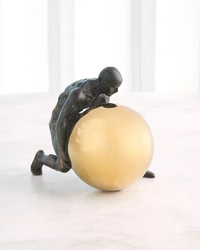 Global Views Boulder Man Sculpture In Black
