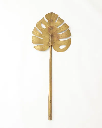 Global Views Brass Large Monstera Leaf In Gold