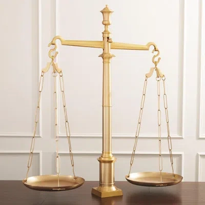 Global Views Brass Library Scales In Gold