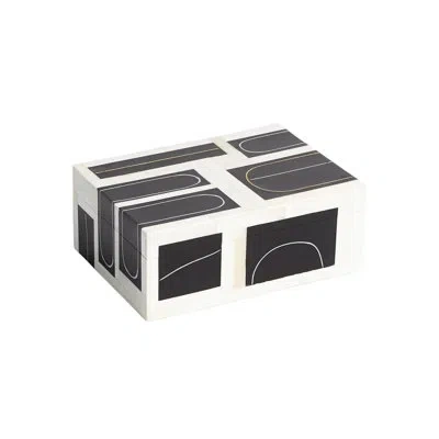 Global Views Brass Loop Box In Black;white