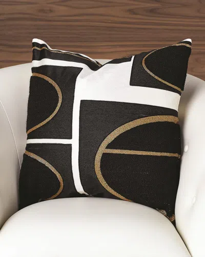 Global Views Brass Loop Pillow In Black