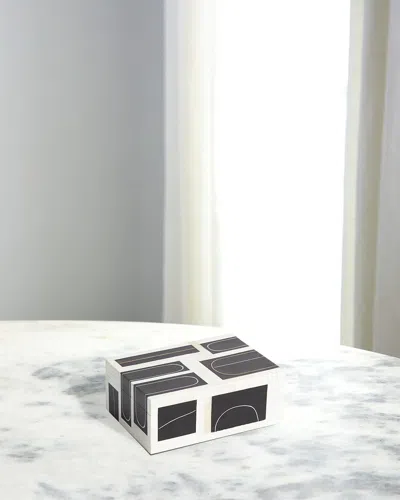 Global Views Brass Loop Small Box In Black/white
