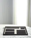 Global Views Brass Loop Tray In Black/white