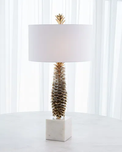 Global Views Brass Pinecone Table Lamp In Brown