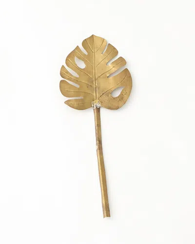 Global Views Brass Small Monstera Leaf In Gold