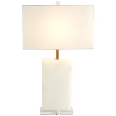 Global Views Brigitte 27 1/4" Modern Alabaster Stone Table Lamp In White