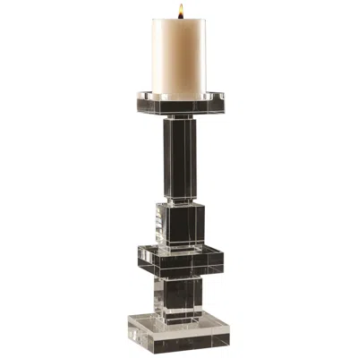 Global Views Brilliant 18 1/4" High Lead Crystal Pillar Candle Holder