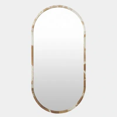 Global Views Brindle Mirror In Brown;white;orange
