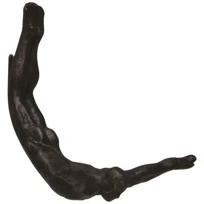 Global Views Bronze Cast Iron 10 1/4" Wide Metal Wall Diver Sculpture In Black
