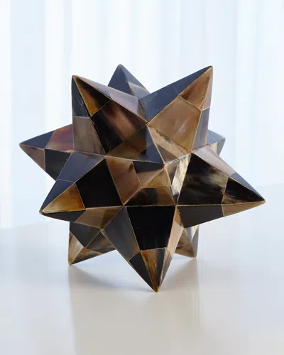 Global Views Brown Horn Stellated Dodecahedron In Multi