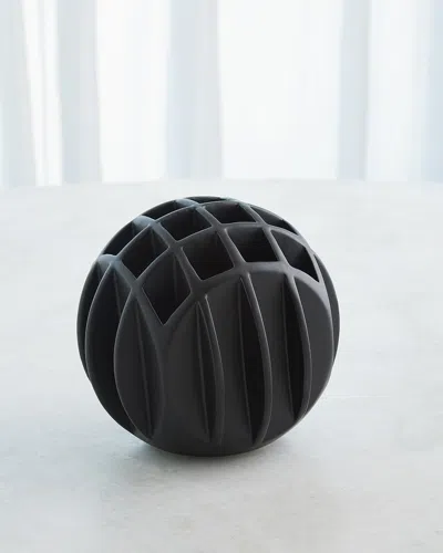 Global Views Bub Ball Large Vase In Black