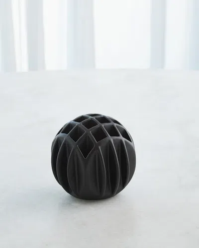 Global Views Bub Ball Small Vase In Black