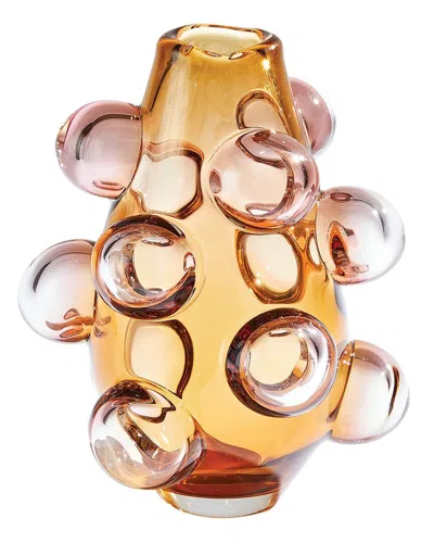 Global Views Bubbled Vase In Brown