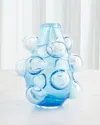 Global Views Bubbled Vase, Large 14" In Blue