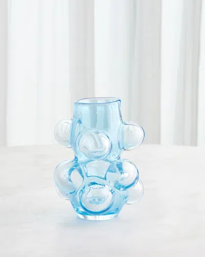 Global Views Bubbled Vase, Small 9" In Blue