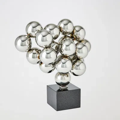 GLOBAL VIEWS BUBBLES SCULPTURE-INVERTED-NICKEL 13"H X 6"W X 12"D DECORATIVE SCULPTURE