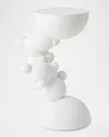 Global Views Bubbles Side Table In White