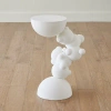 Global Views Bubbles Side Table-matte White In White