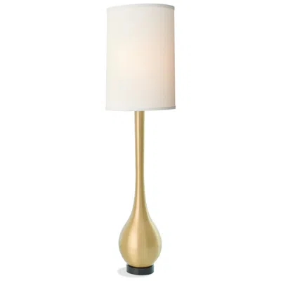 Global Views Bulb Floor Lamp-brushed Brass In White