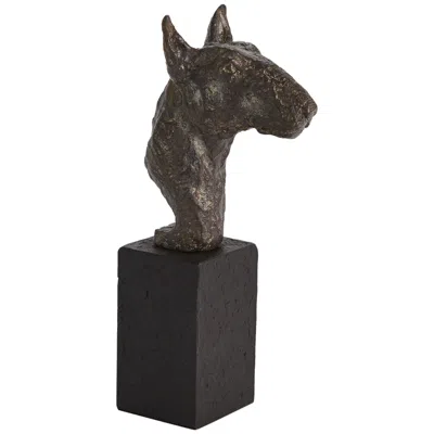 Global Views Bull Terrier Sculpture In Brown