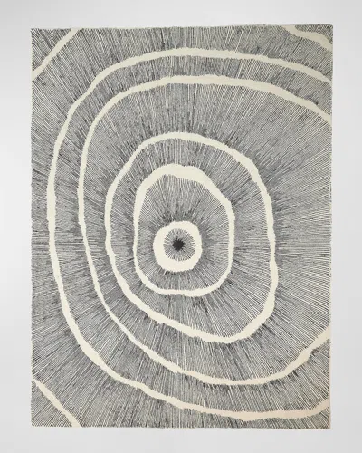 Global Views Burst Hand-tufted Rug, 11' X 14' In Black, Ivory