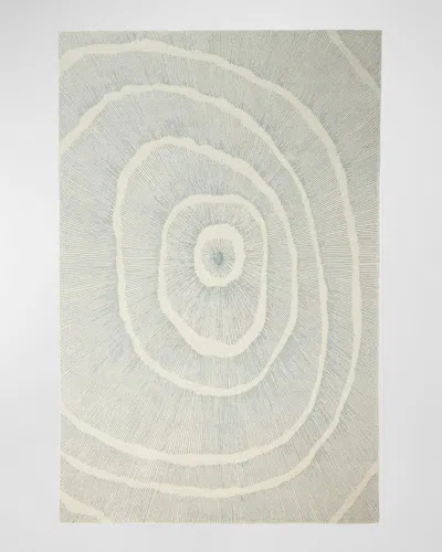 Global Views Burst Hand-tufted Rug, 11' X 14' In Blue, Ivory