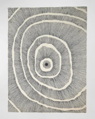 Global Views Burst Hand-tufted Rug, 5' X 8' In Black, Ivory