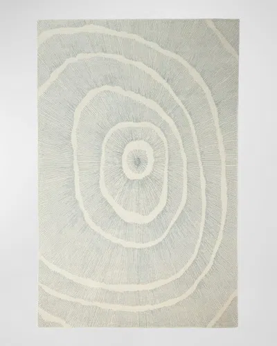 Global Views Burst Hand-tufted Rug, 5' X 8' In Blue, Ivory
