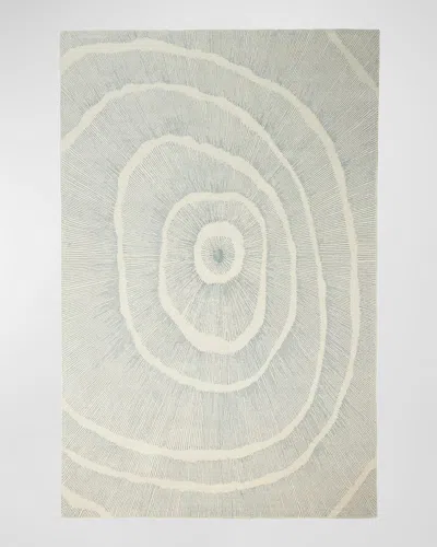 Global Views Burst Hand-tufted Rug, 9' X 12' In Blue, Ivory