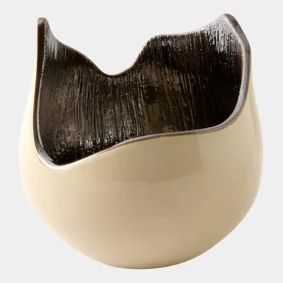 Global Views Calla Lily Bowl-sm 6"h X 7"w X 7"d Decorative Bowl In Ivory