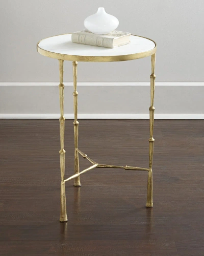 Global Views Camden Side Table In Gold