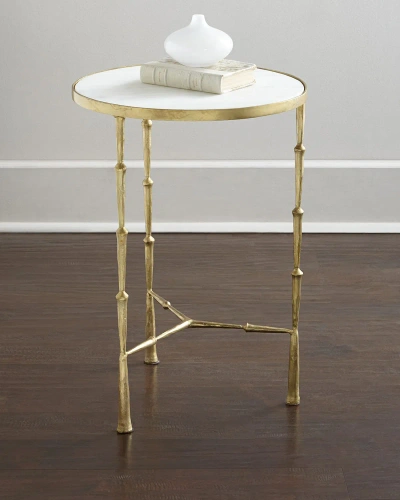 Global Views Spike Accent Table In Antique Brass