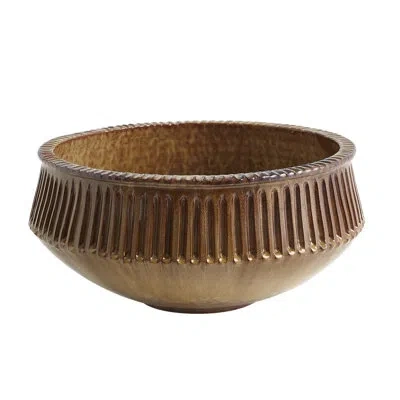 Global Views Carved Bowl In Brown
