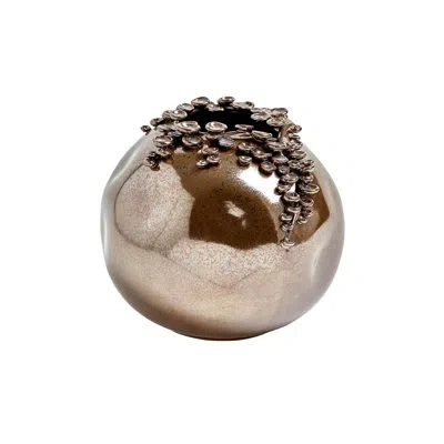 Global Views Cascading Reef Vase-reactive Bronze-short In Neutral