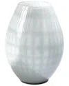 Global Views Cased Glass Grid Vase In White