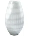 Global Views Cased Glass Grid Vase In White