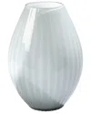 Global Views Cased Glass Stripe Vase In White