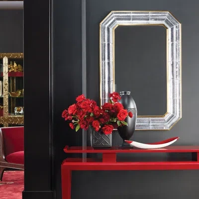 Global Views Cast Glass Mirror In Gold;brass;clear