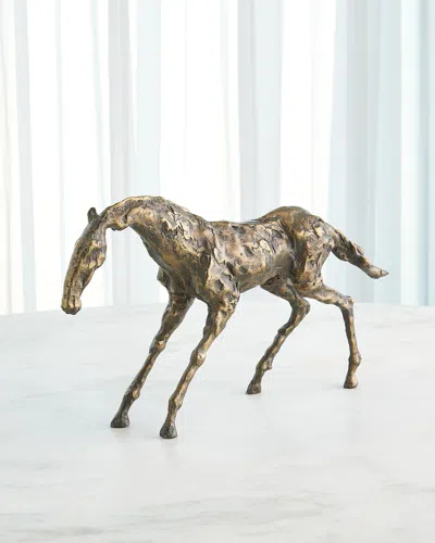 Global Views Cast Stallion Sculpture In Bronze
