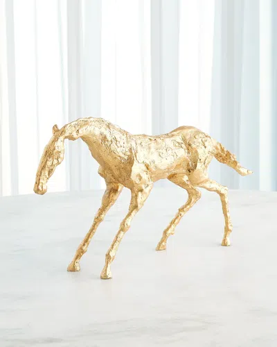 Global Views Cast Stallion Sculpture In Gold