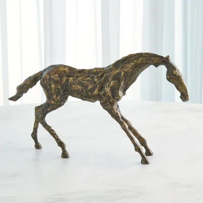 Global Views Cast Stallion-bronze In Brown