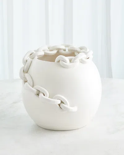Global Views Catena Vase, 17" In White